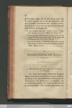 II. Staatsverfassung und Kultur.