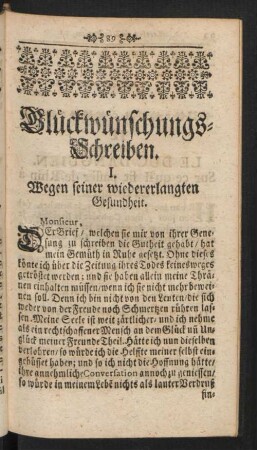 Glückwünschungs-Schreiben.