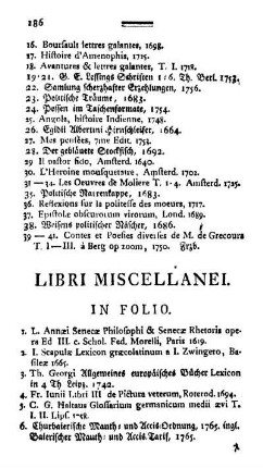Libri Miscellanei.