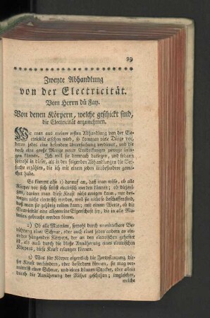 Zweite Abhandlung von der Electricität.
