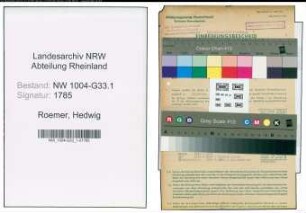 Entnazifizierung Hedwig Roemer , geb. 29.01.1894 (Lehrerin)