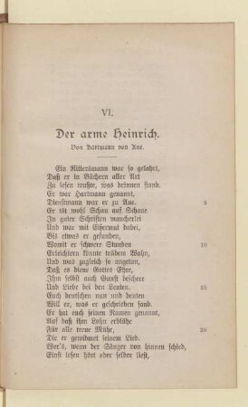 VI. Der arme Heinrich.