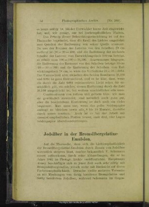 Jodsilber in der Bromsilbergelatine-Emulsion