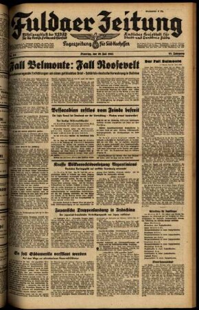 Ausgabe vom Dienstag, den 29. Juli 1941.