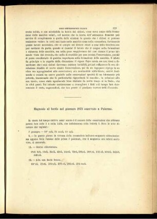 Magnesio al bordo nel gennaro 1873 osservato a Palermo