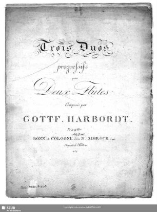 Trois Duos progressifs pour Deux Flûtes