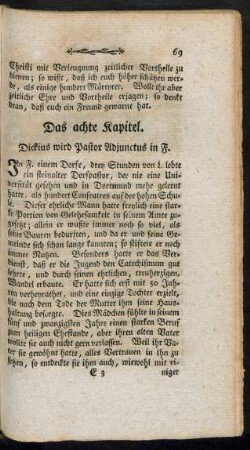 Das achte Kapitel. Dickius wird Pastor Adjunctus in F.