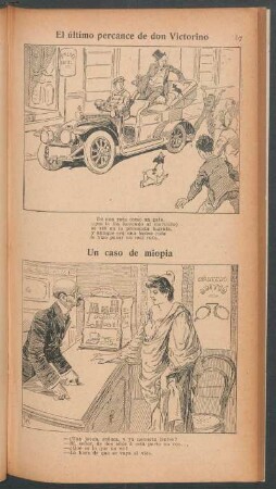 El último percance de don Victorino [y] Un caso de miopia - [Viñetas cómicas]