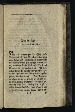 Vorbericht zur zweyten Ausgabe