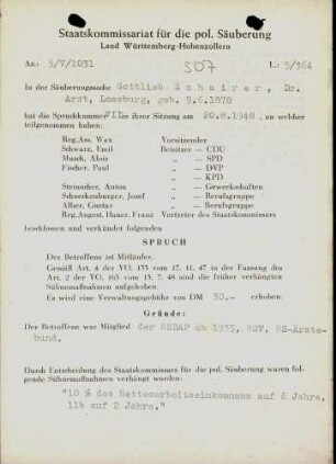 Schairer, Gottlieb, Dr.