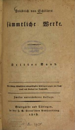 Friedrich von Schiller's sämmtliche Werke. 3
