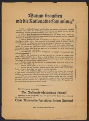 Warum brauchen wir die Nationalversammlung?