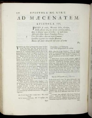 Ad Mæcenatem. Epistola XIX. / A Mecenas. Epitre XIX. - Ad Librum Suum. Epistola XX. / A Son Livre Epitre XX.