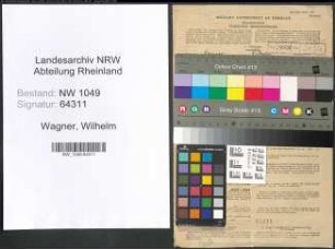 Entnazifizierung Wilhelm Wagner , geb. 29.04.1893 (Lehrer)