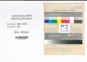 Entnazifizierung Wilhelm Bohr , geb. 12.05.1898 (Verwaltungsangestellter)