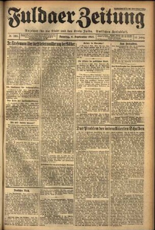 Ausgabe vom Sonntag, den 06. September 1925.