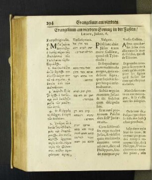 Evangelium am vierdten Sontag in der Fasten/ Laetare, Johan. 6. [u. a.]