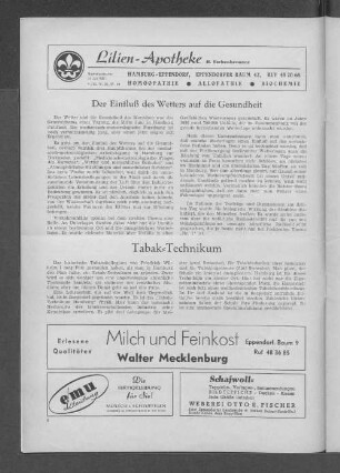 Der Einfluß des Wetters auf die Gesundheit