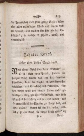 Zehnter Brief. Ueber eben diesen Gegenstand.