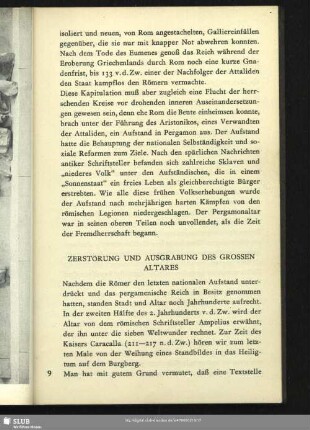 Zerstörung Und Ausgrabung Des Grossen Altares