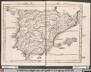 Landkarte von Spanien (Hispania).