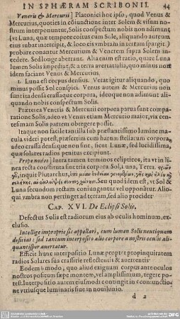 CAP. XVI. De Eclipsi Solis.