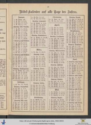 Bibel-Kalender auf alle Tage des Jahres.