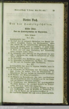 Viertes Buch. Von den Handelsgeschäften