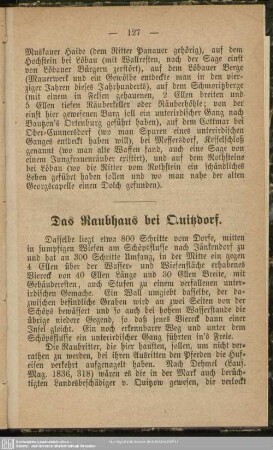Das Raubhaus bei Quitzdorf : Raubhaus bei Quitzdorf