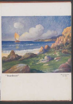 "Atardecer" (Óleo de Lorenzo Picó) Porto Alegre - [Ilustración]