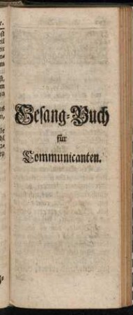 Gesang-Buch für Communicanten.