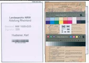 Entnazifizierung Karl Huebener , geb. 16.03.1888 (Lehrer)