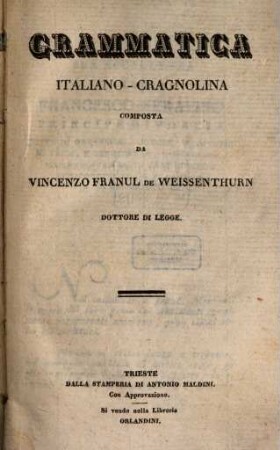 Grammatica Italiano-Cragnolina