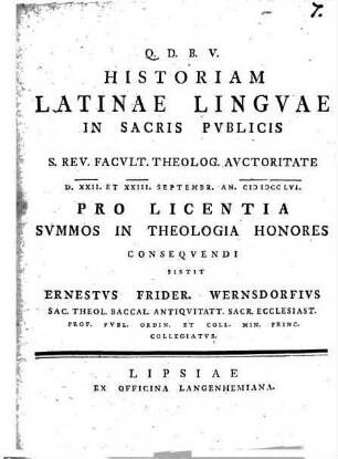 Historiam latinae linguae in Sacris publicis