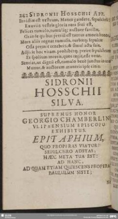Sidronii Hosschii Silva