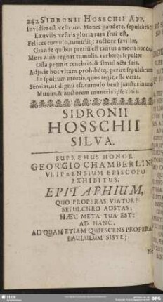 Sidronii Hosschii Silva
