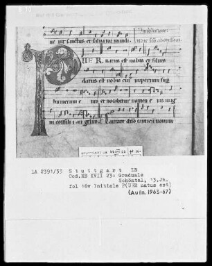 Graduale — Initiale P(uer natus est), Folio 16verso