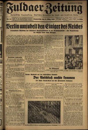 Ausgabe vom Donnerstag, den 17. März 1938.