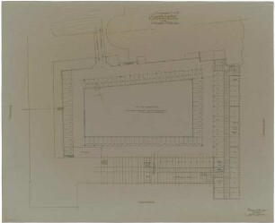 Gsaenger, Gustav; München, Theatinerstr.; Bayerisches Kultusministerium, Erweiterung - Vorprojekt A u. B Erweiterungsbau, Keller u. Tiefgarage (Grundriss)