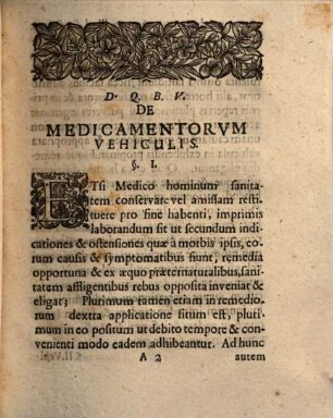 Diss. inaug. ... de medicamentorum vehiculis