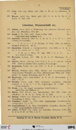 Literatur, Wissenschaft (Nr. 977-1138)