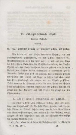 203-244 Die Tübinger historische Schule : zweiter Artikel (Schluß)