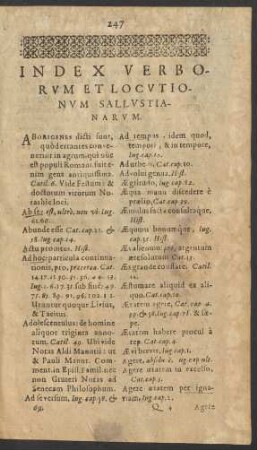 Index Verborum Et Locutionum Sallustianarum.