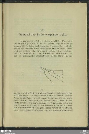 VIII. Untersuchung im konvergenten Lichte