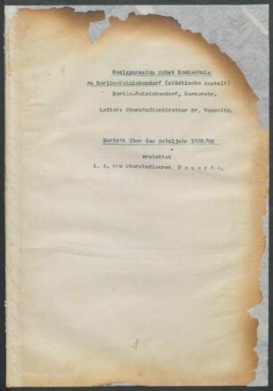 1925/26: Bericht über das Schuljahr ... - 1925/26