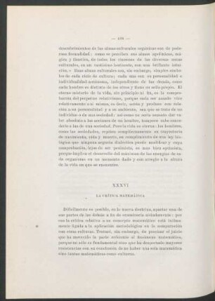 XXXVI - La crítica matemática