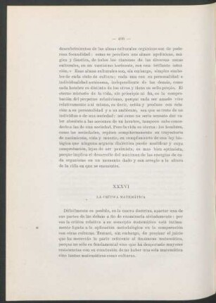 XXXVI - La crítica matemática