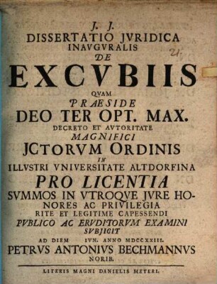 Diss. iur. inaug. de excubiis