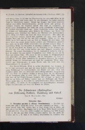 Die Schwärmer (Sphingidae) von Schleswig-Holstein, Hamburg und Lübeck
