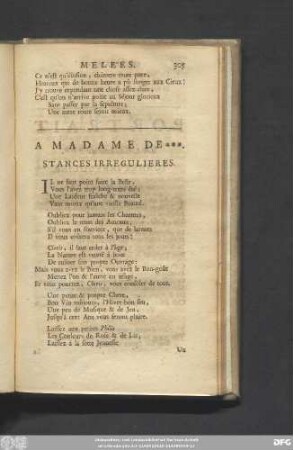 A Madame De ***. Stances Irregulieres.